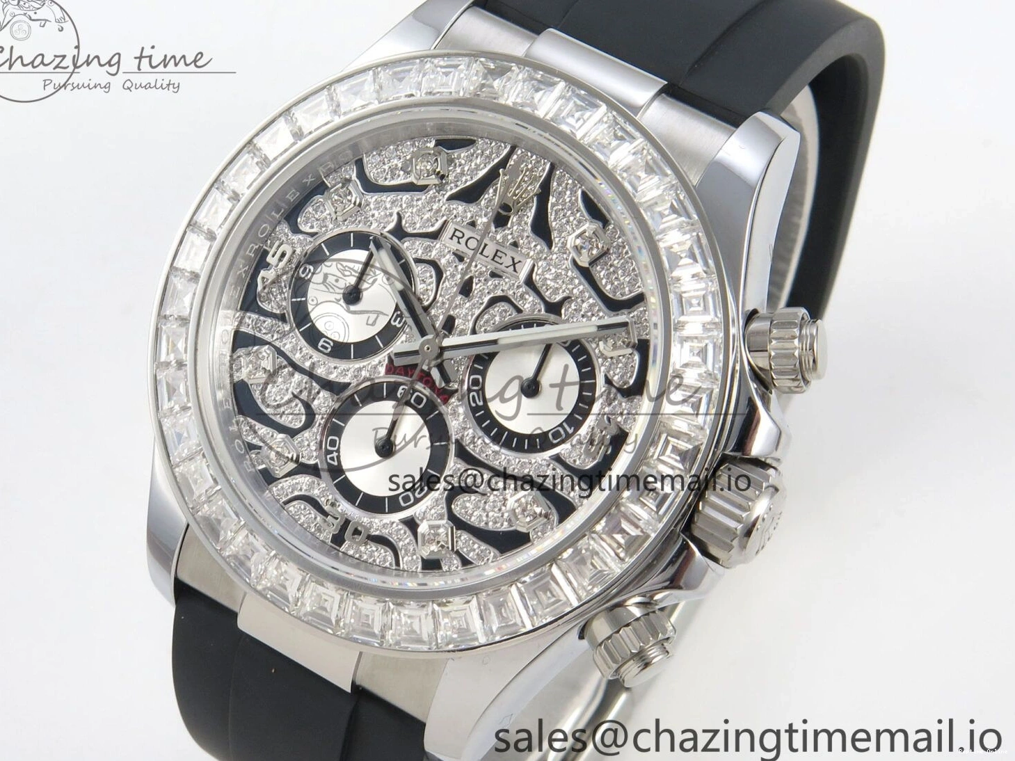 0207 Elegant Daytona 116589TBR ‘Eye Of The Tiger’ SS 3CF 1:1 Best Edition Tiger Diamonds Dial on Oysterflex Strap SH4130 V2 (Mod Version) 49